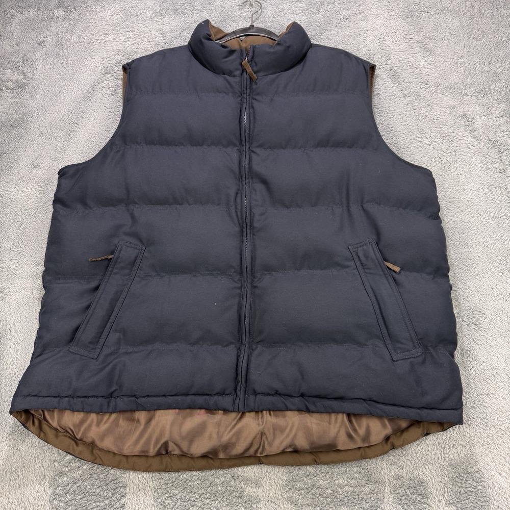 WeatherprooF Puffer Vest Jacket Men XL Black Quilted Sleeveless Full Zip Pockets